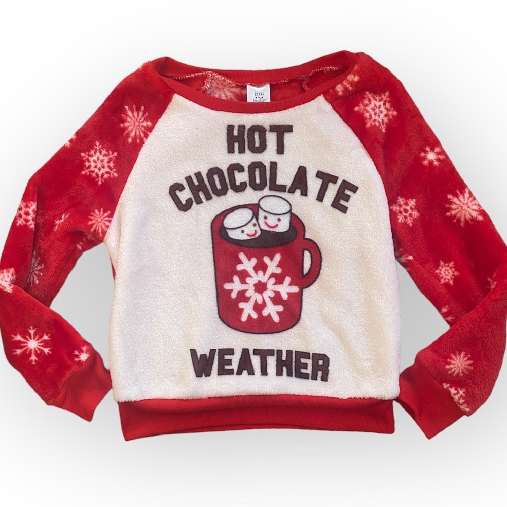 STARS AND SPRINKLES Fuzzy Hot Chocolate Weather Ugly Christmas Sweater